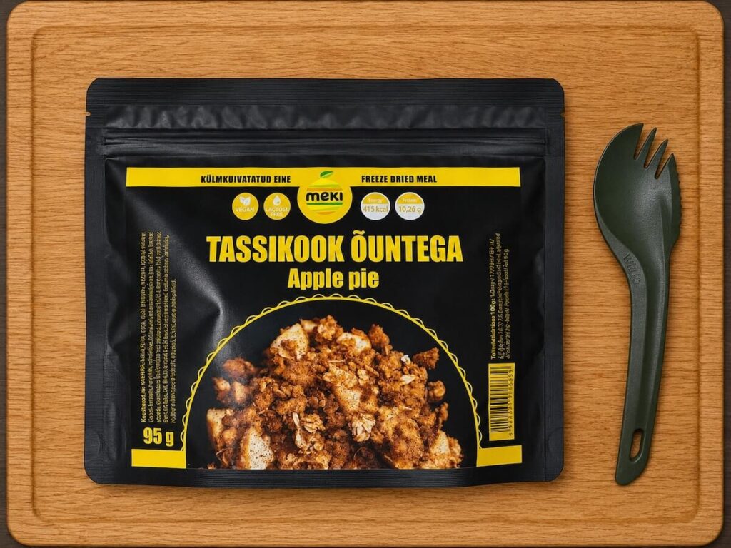 Külmkuivatatud tassikook õuntega
